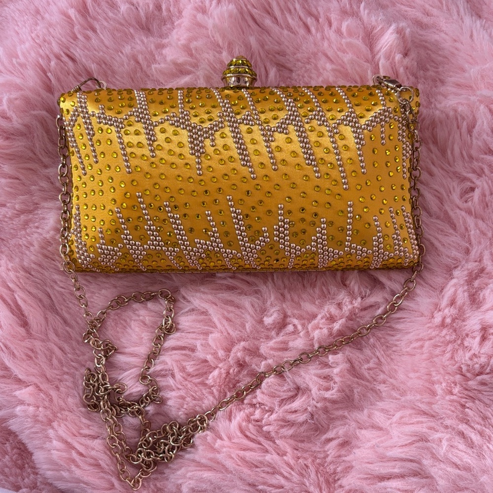 Elegant Yellow and Gold Women's Clutch